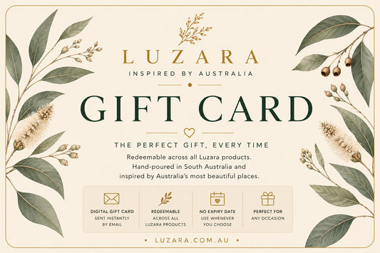Luzara gift card for candles and home fragrance