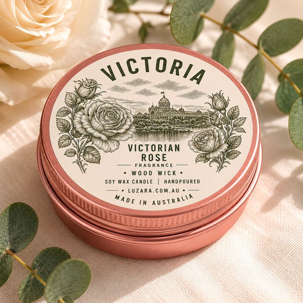 Victorian Rose Candle - Victoria Floral Scent Soy Wax Candle - Luzara