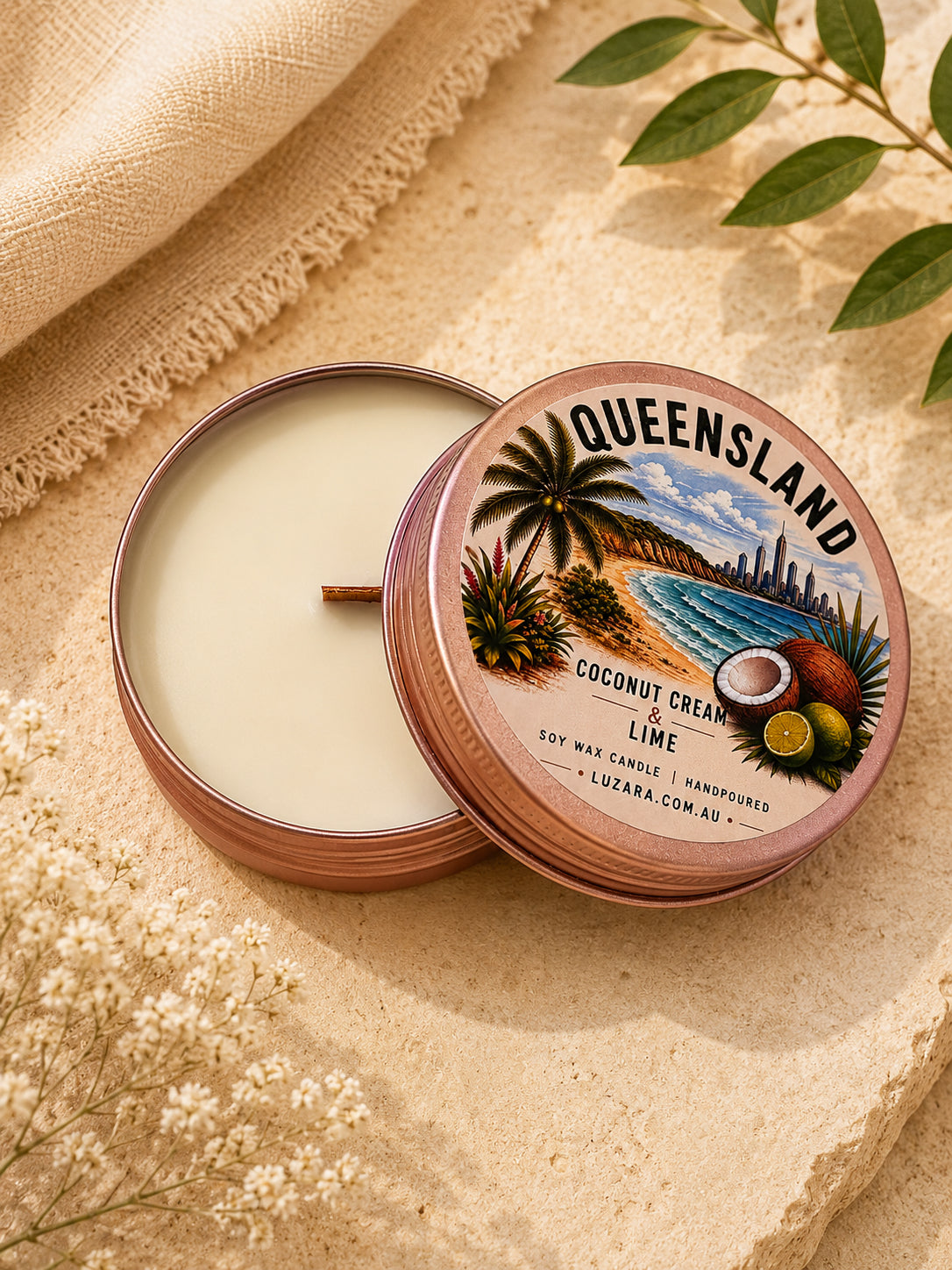 Queensland Coconut & Lime Soy Candle 60ml Luzara – Clearance (Old Batch) Luzara Candle