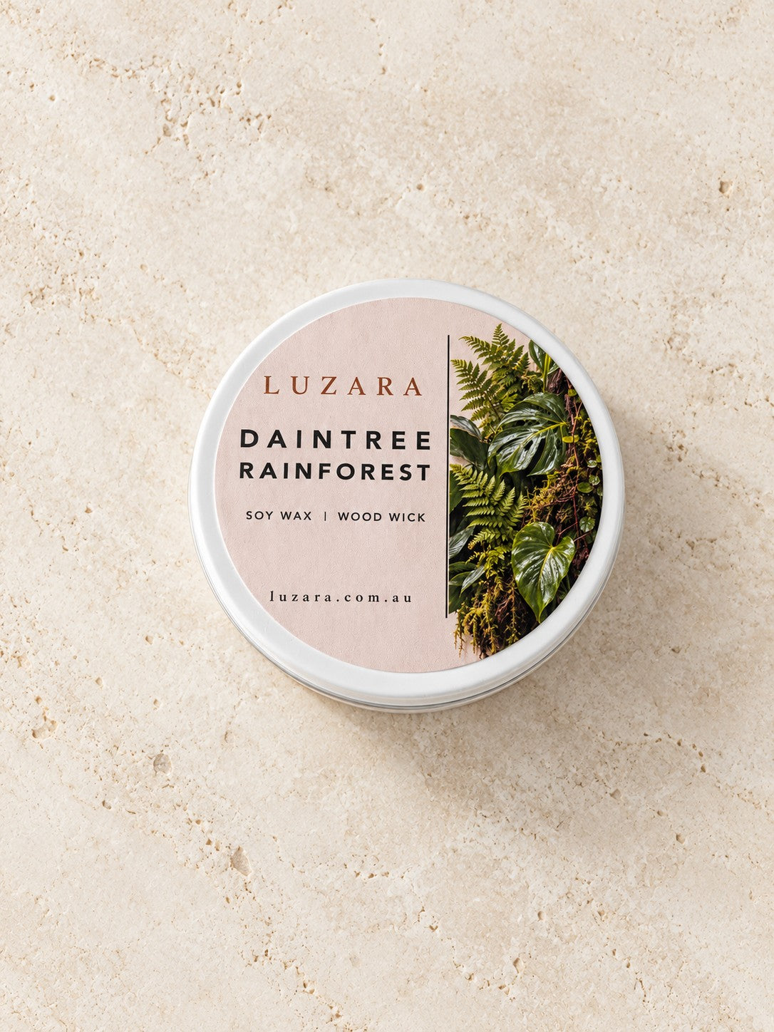 Daintree Rainforest 60g travel tin soy candle by Luzara