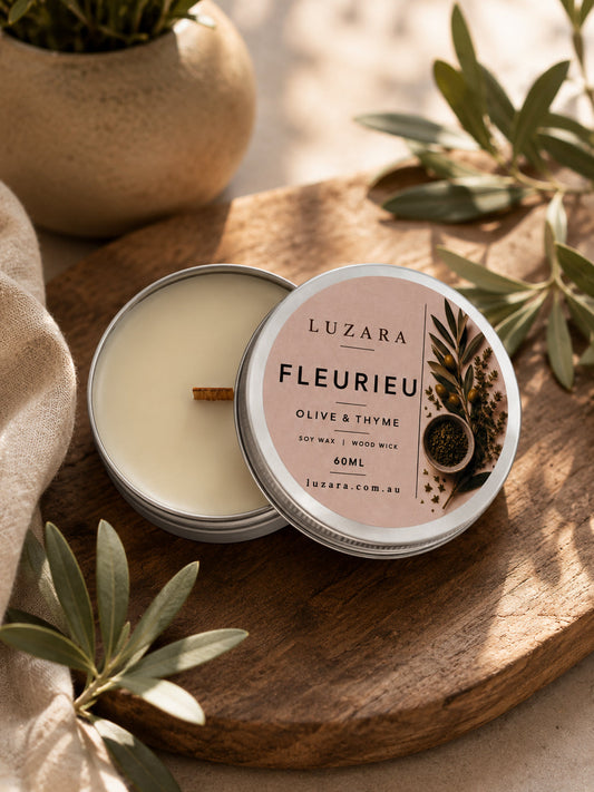Fleurieu Olive & Thyme Soy Candle 60ml Luzara Luzara Candle