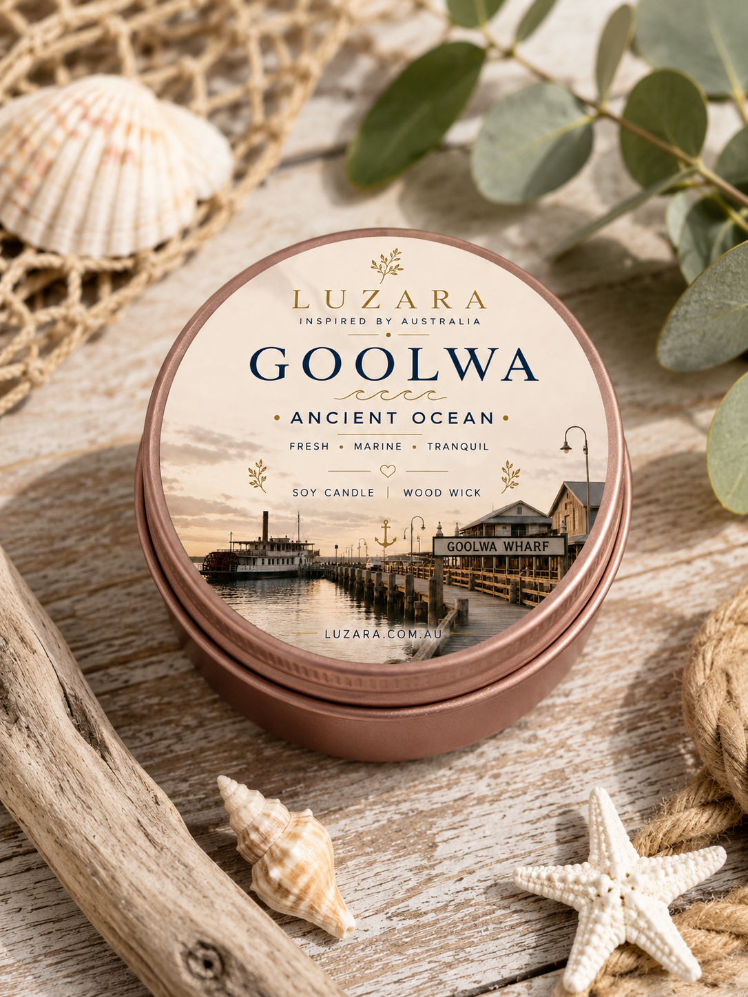 Goolwa Ancient Ocean Soy Candle 60ml Luzara – Clearance (Old Batch) Luzara Candle