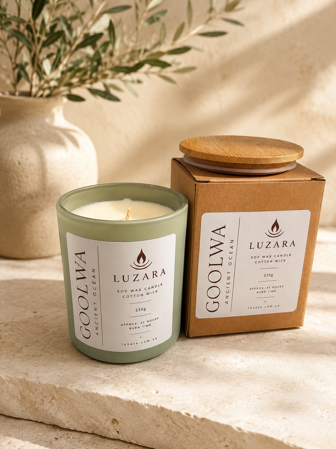 Goolwa Ancient Ocean Soy Candle 235g Luzara Candle