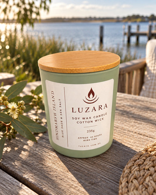 Hindmarsh Island Sage and Sea Salt Soy Candle 235g Luzara Candle