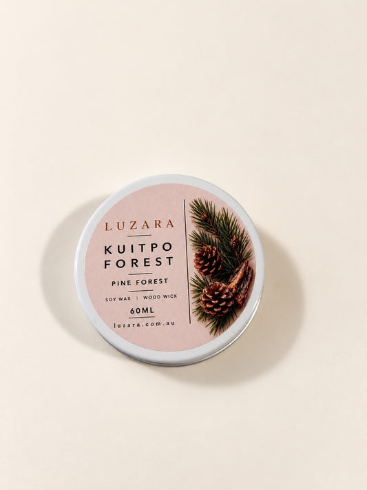 Kuitpo Forest Pine Forest 60g travel tin soy candle by Luzara