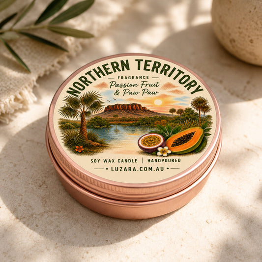 Northen Territory Passionfruit & Paw Paw Soy Candle 60ml Luzara – Clearance (Old Batch) Luzara Candle